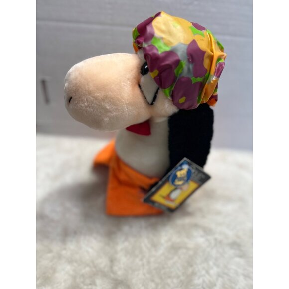 Opus Plush Penguin From Bloom County Wet Phase 1985 With Colorful Cap & Orange T - Picture 3 of 8